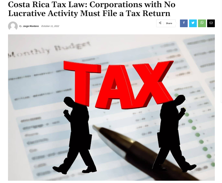 Costa Rica Investment Real Estate subject to Tax Law